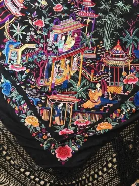 1145 Antique Double Sided Embroidery Manila Manton - Cantonese Embroidery