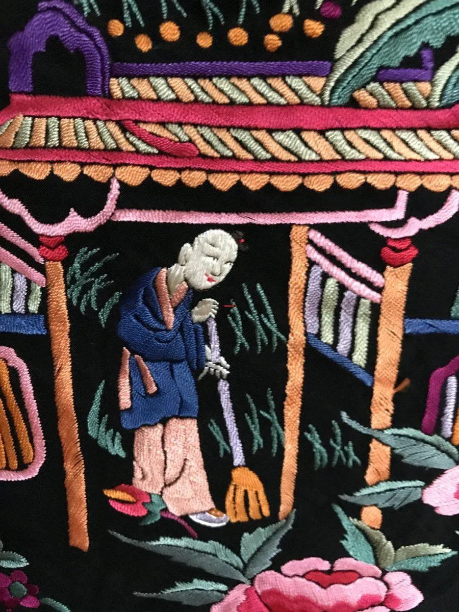 1145 Antique Double Sided Embroidery Manila Manton - Cantonese Embroidery