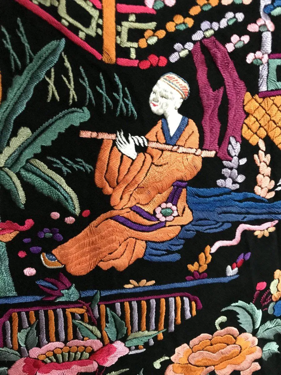 1145 Antique Double Sided Embroidery Manila Manton - Cantonese Embroidery