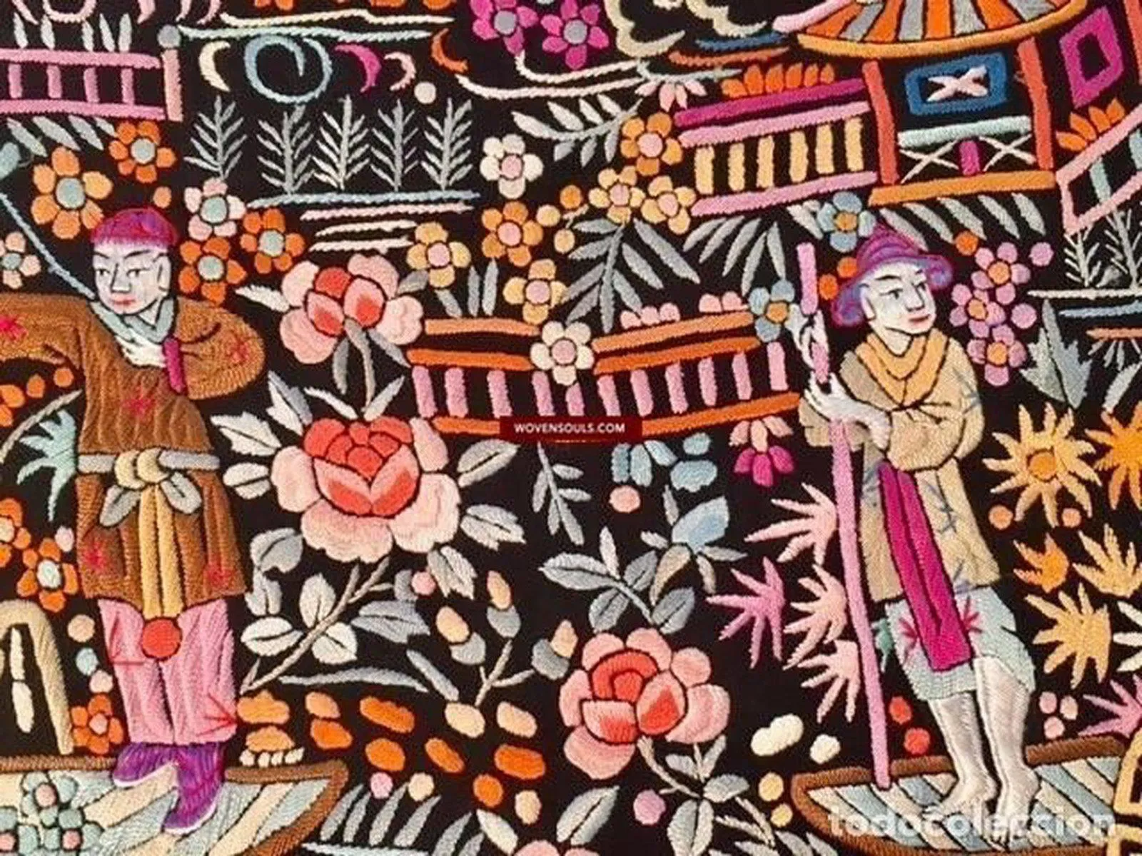 1148 Antique Manila Manton Silk Shawl