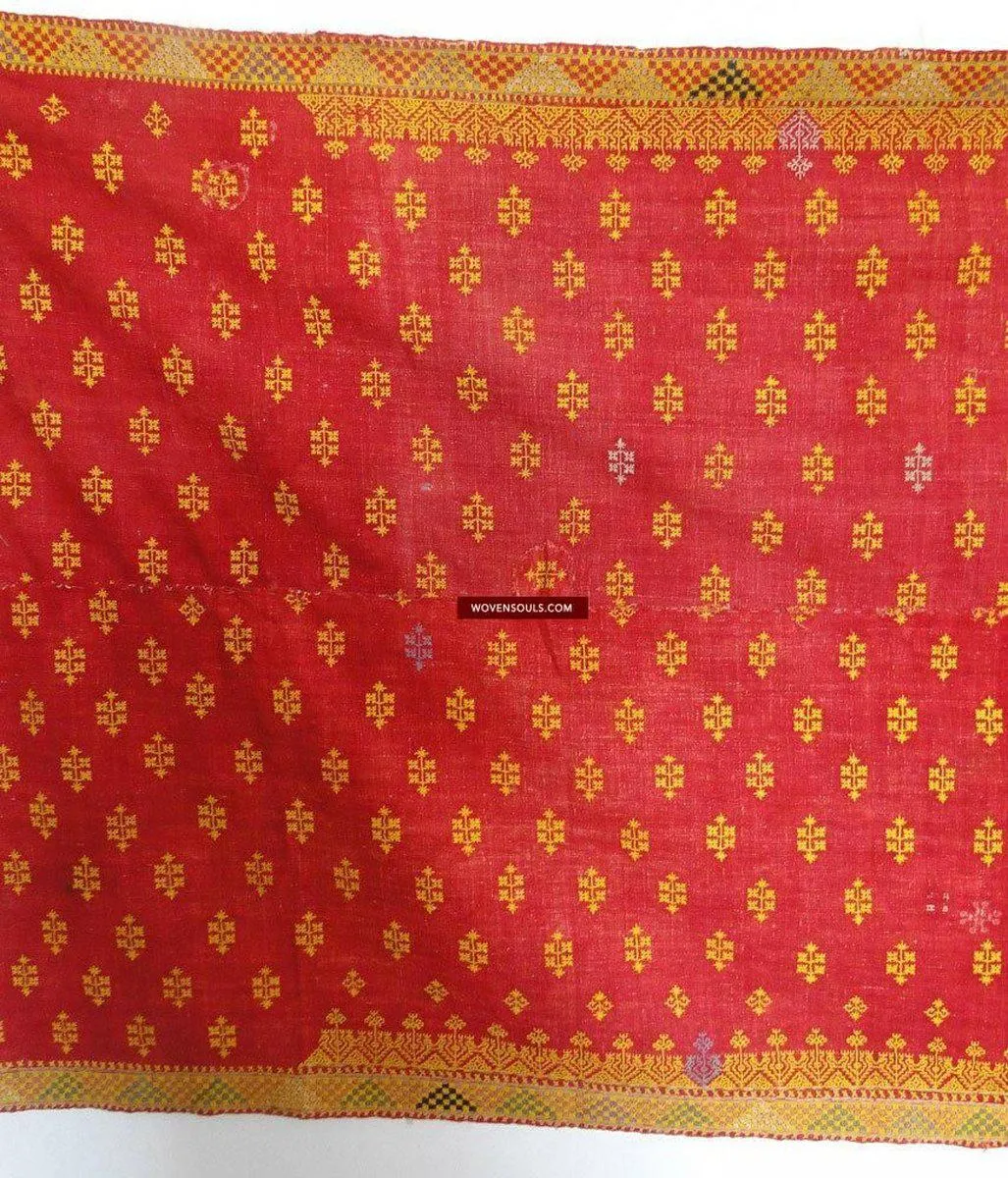 620 Old Rajasthan Shawl Textile Art double sided embroidery