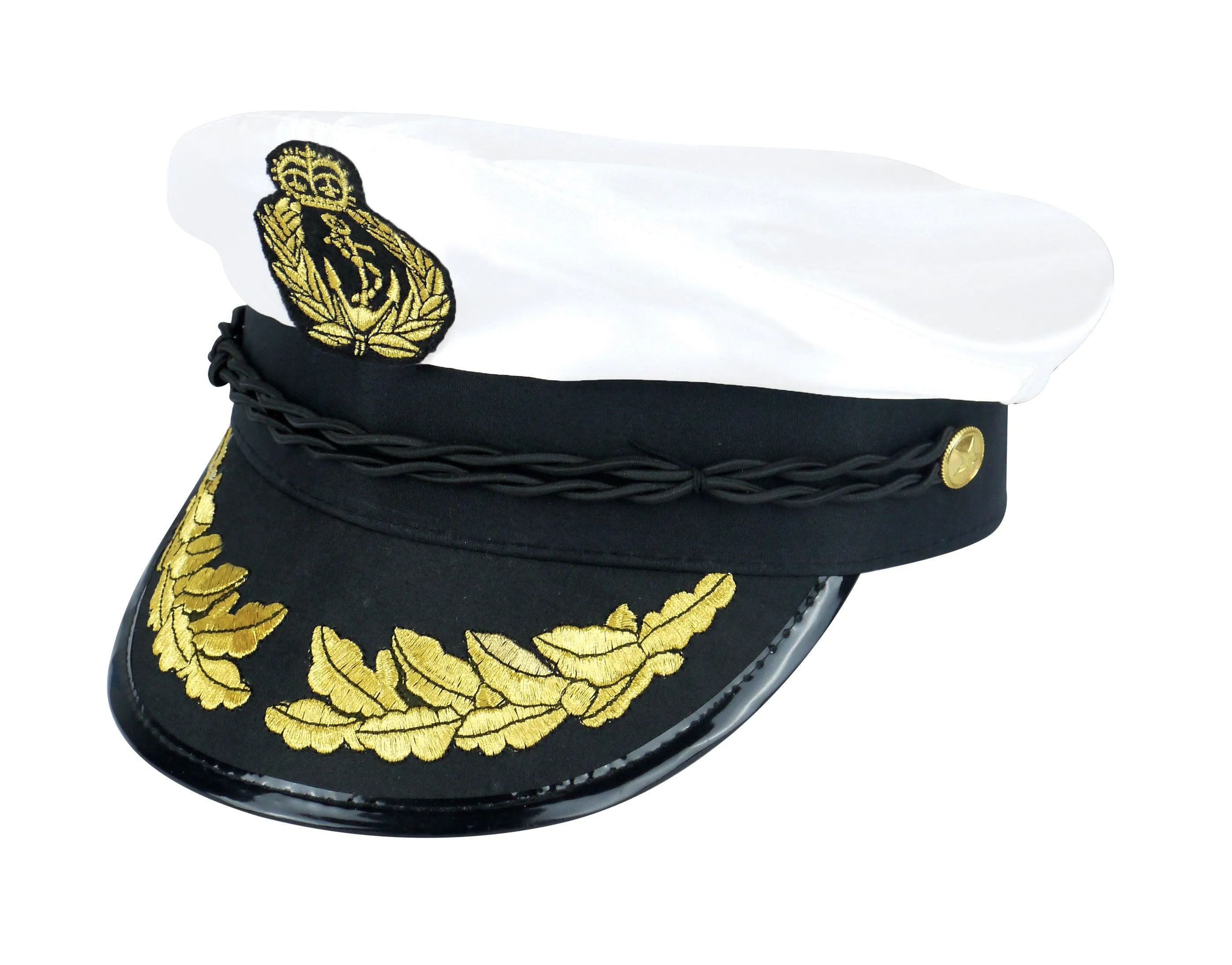 Adults Navy Captains Hat Black Tie Aviator Glasses Instant Kit Captain Officer Sailor Man Uniform