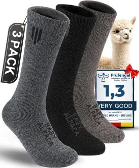 Alpaca Wool Boot Socks 2 pairs for Men and Women,Heavyweight Thick Thermal Socks Cold Weather Hunting Hiking,Moisture Wicking