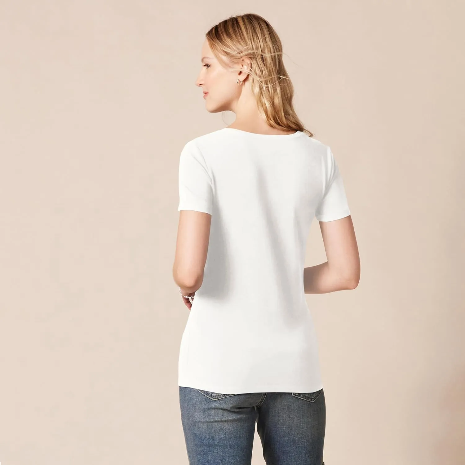 Amazon Essentials Women's Classic-Fit Short-Sleeve V-Neck T-Shirt, Multipacks