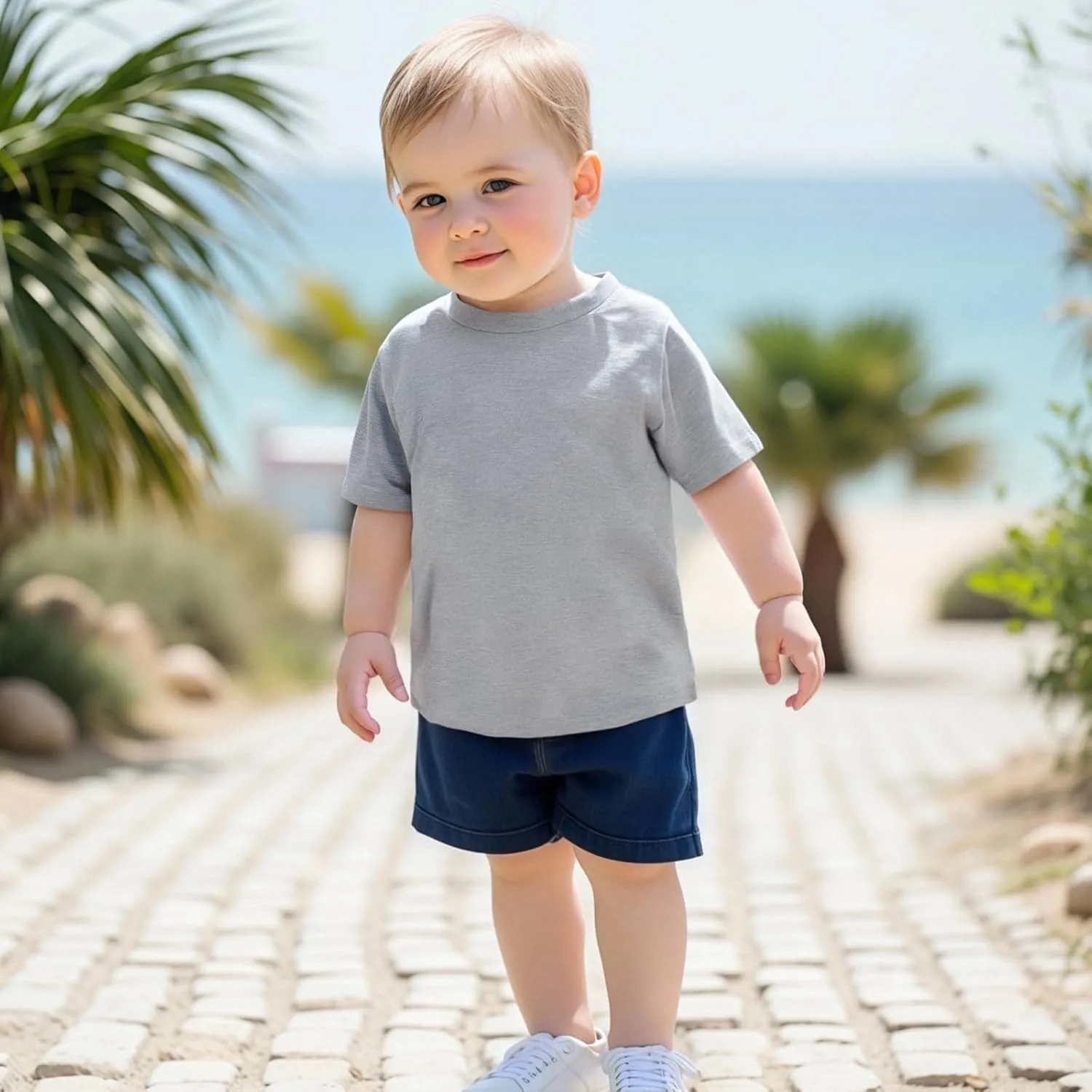 Baby Boy 4-Pack Short Sleeve Crewneck T-Shirts Top Active Tee Toddler Boys' Solid/Striped Cotton T-Shirt