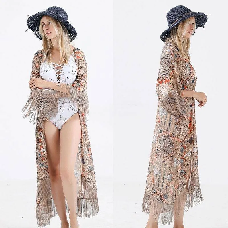 Bohemian Kimono - Retro Print