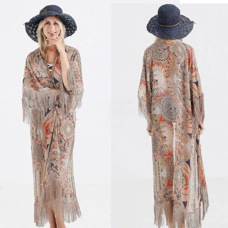Bohemian Kimono - Retro Print