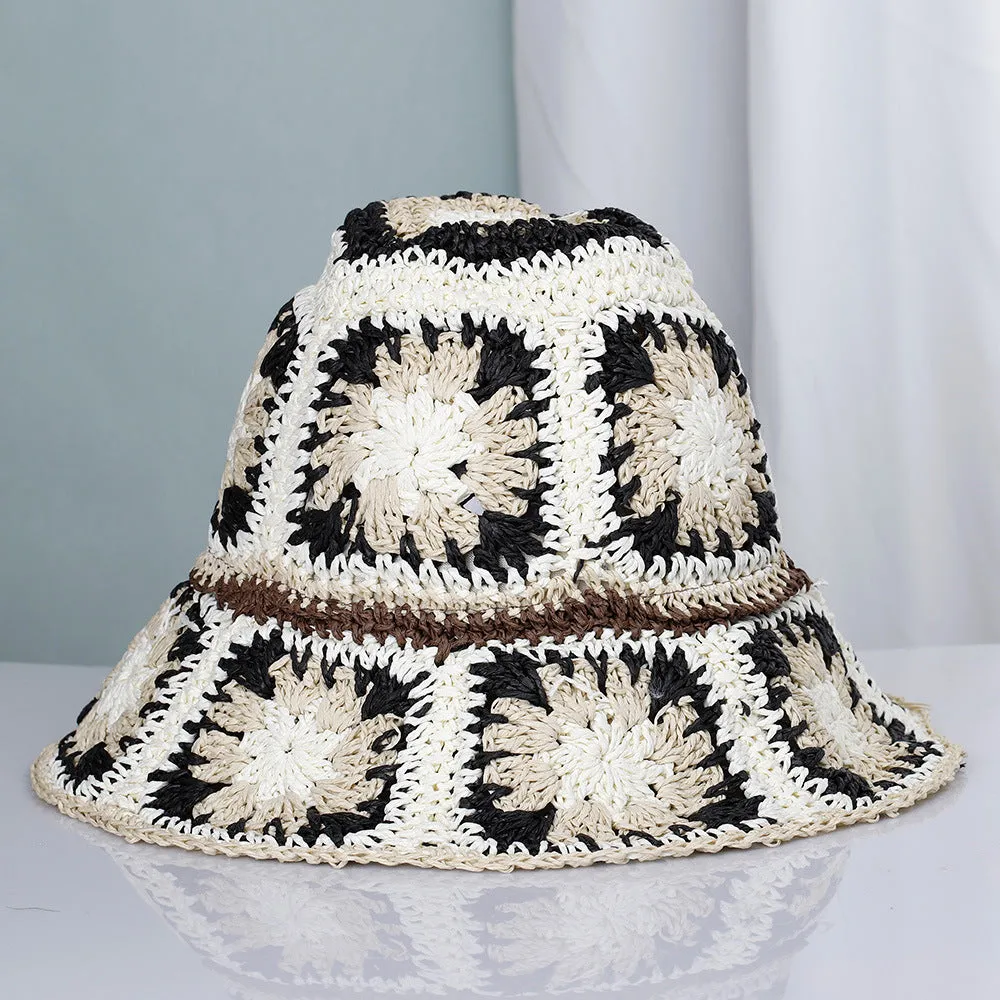 Bohemian style papyrus big eaves sunshade fisherman hat travel sunscreen sun hat Beach Hat
