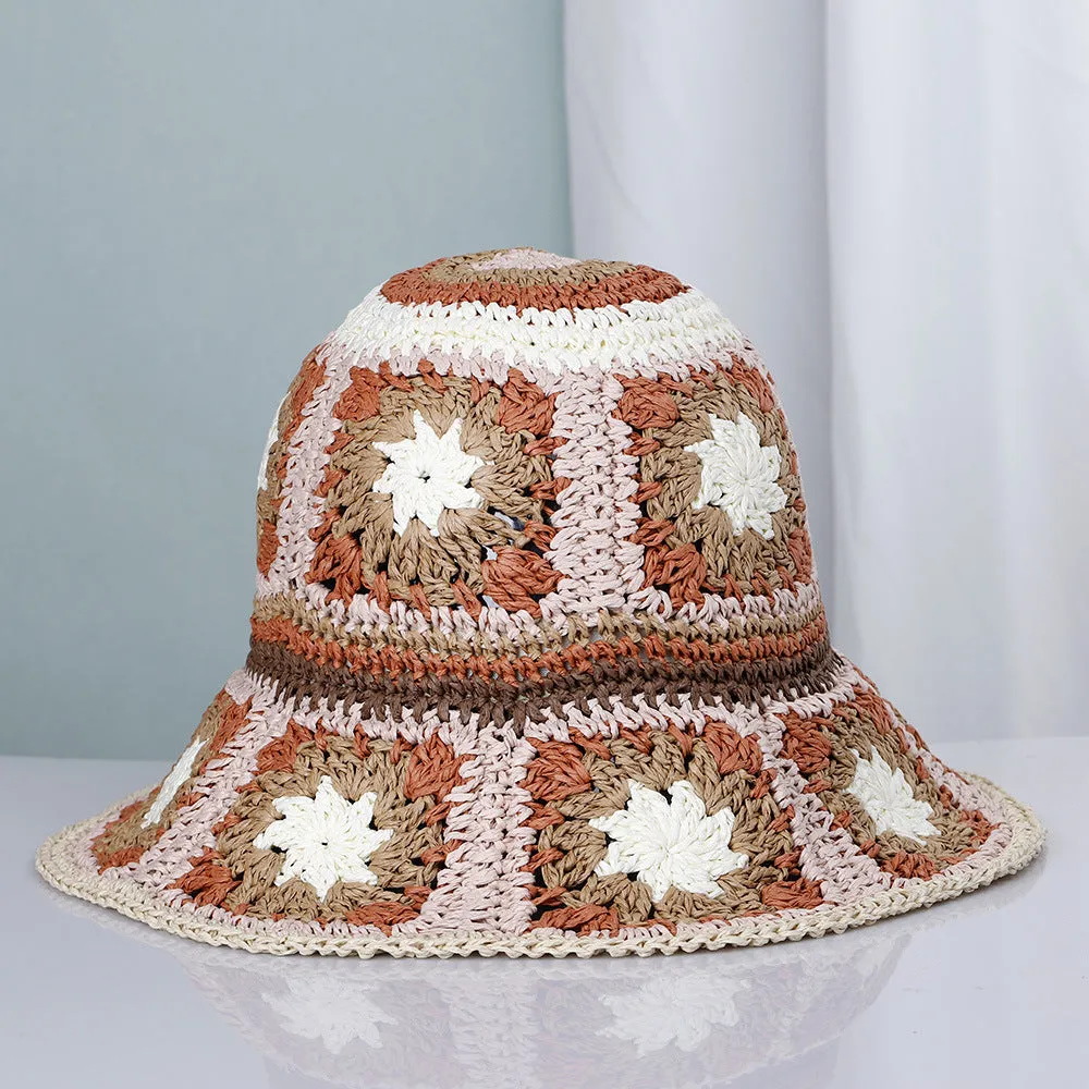 Bohemian style papyrus big eaves sunshade fisherman hat travel sunscreen sun hat Beach Hat