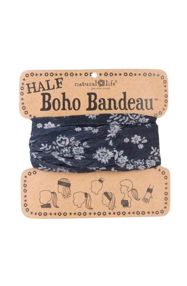 Boho Bandeau Half Black Cream Mandala