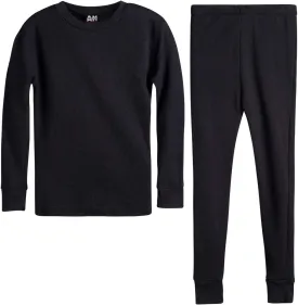 Boys' Thermal Underwear Set - 2 Piece Waffle Knit Long Sleeve Thermal Shirt and Pants for Boys (Sizes: 2T-18)