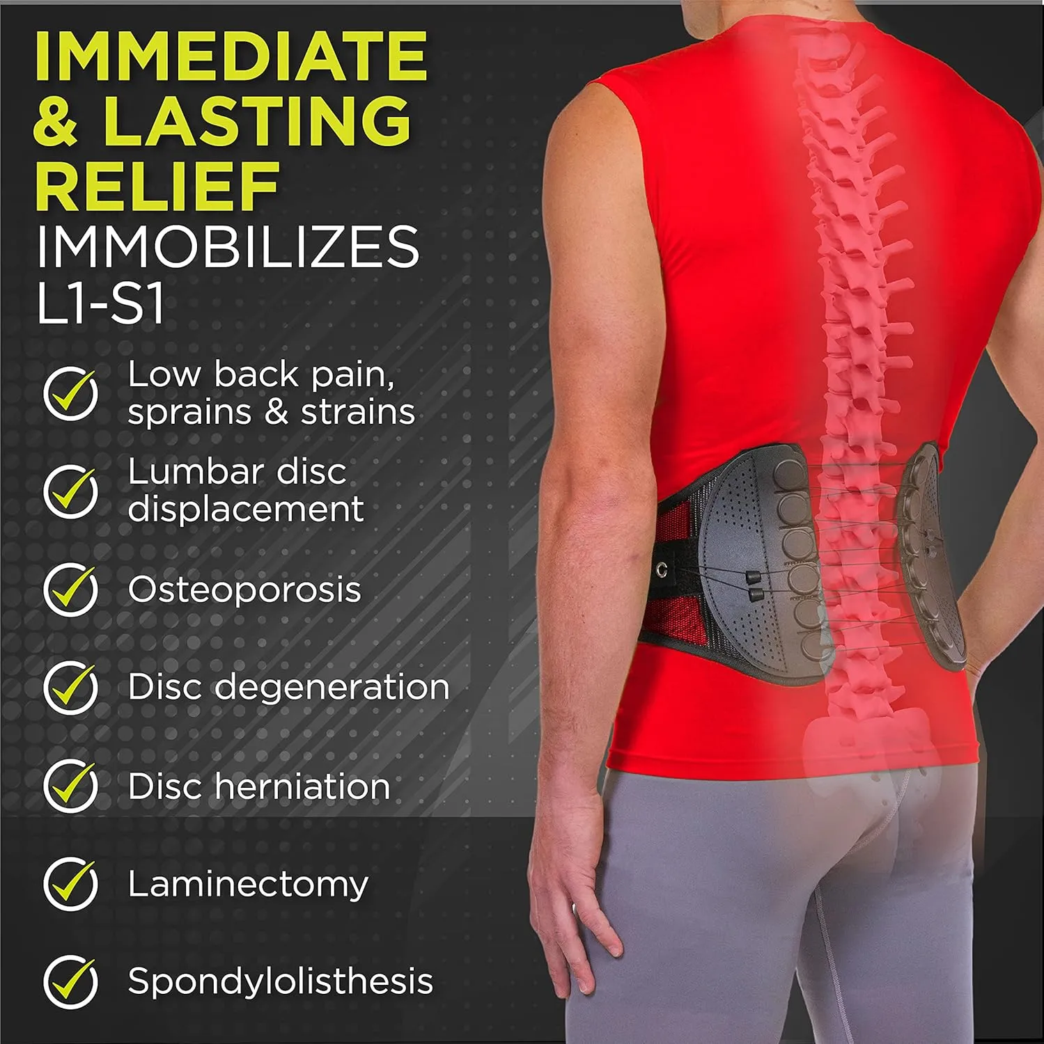 BraceAbility Spine Sport Lower Back Brace - Working Out, Exercise, Run, Kayak, Golf, Gym, Manual Labor, Tennis, Athletic Lumbar Corset for Active Women and Men (Extra Large)