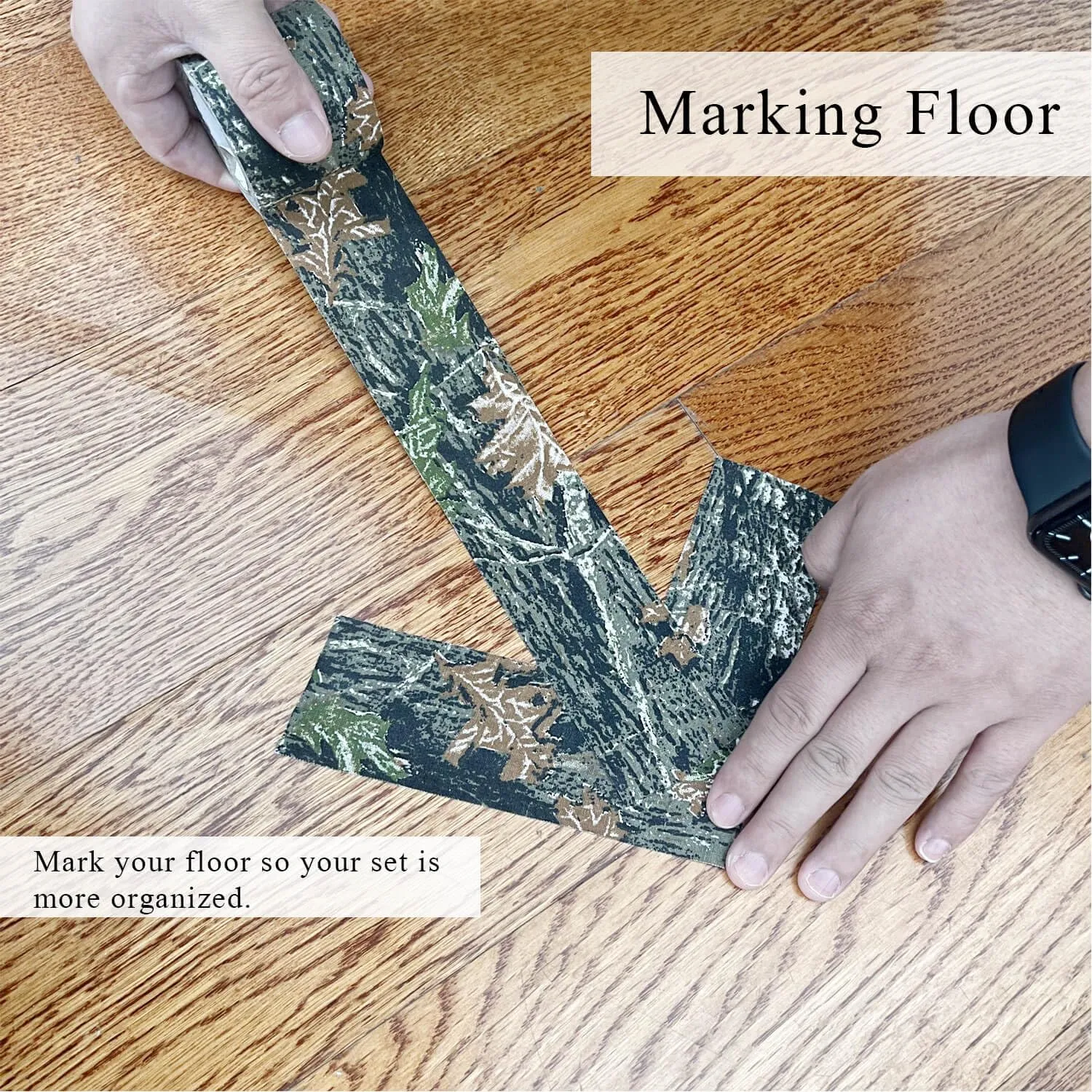 Camouflage Stealth Camo Tape, 2 Rolls 5cm*5m Camo Silencing Tape, Non-Reflective and Water Resistant, Camouflage Tape for Tool and Out Door Activities. (Maple Camo)