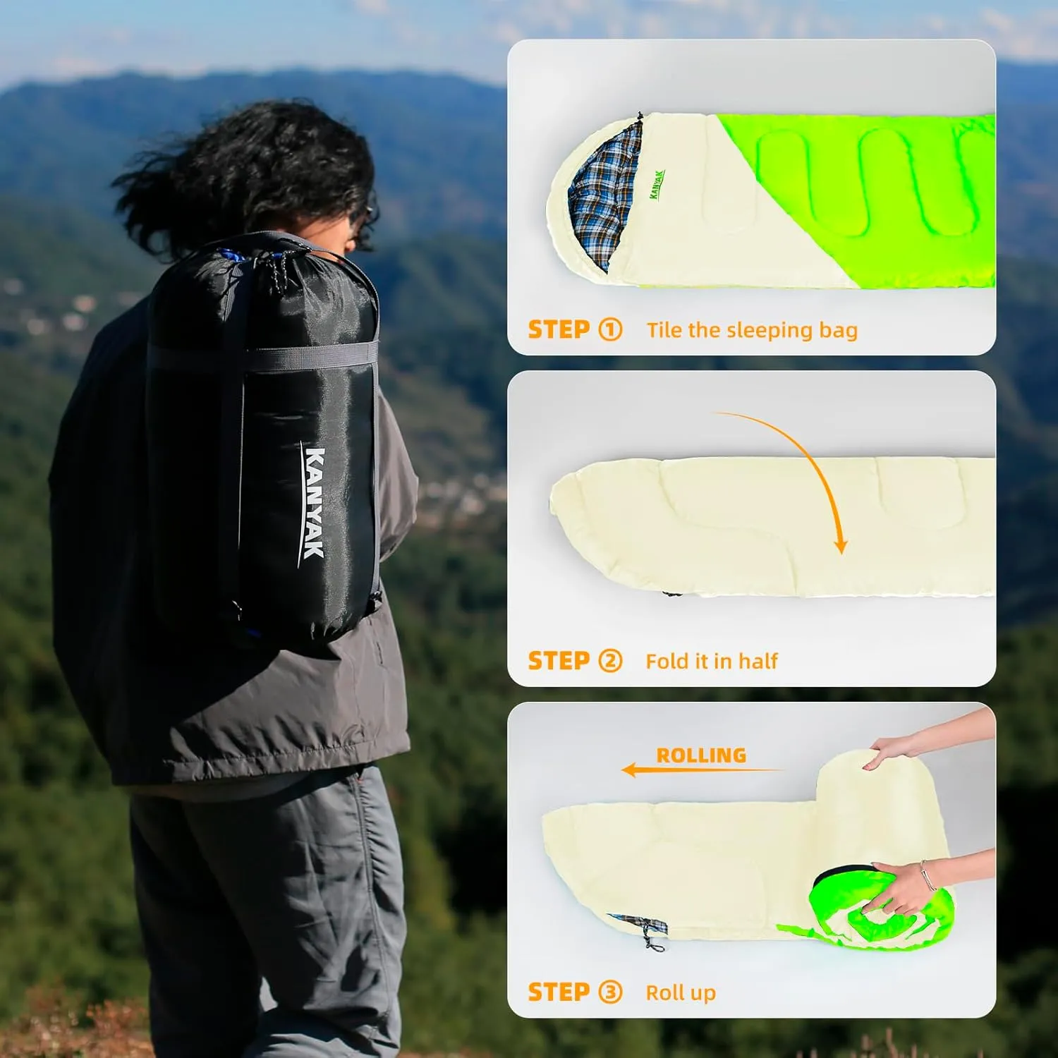 Camping Sleeping Bag, 32 Sleeping Bags for Adults Kids Teens Cold Weather Warm Sleeping Bag Winter for 3-4 Season Camping, Camping Gear Equipment, Traveling, and Outdoors