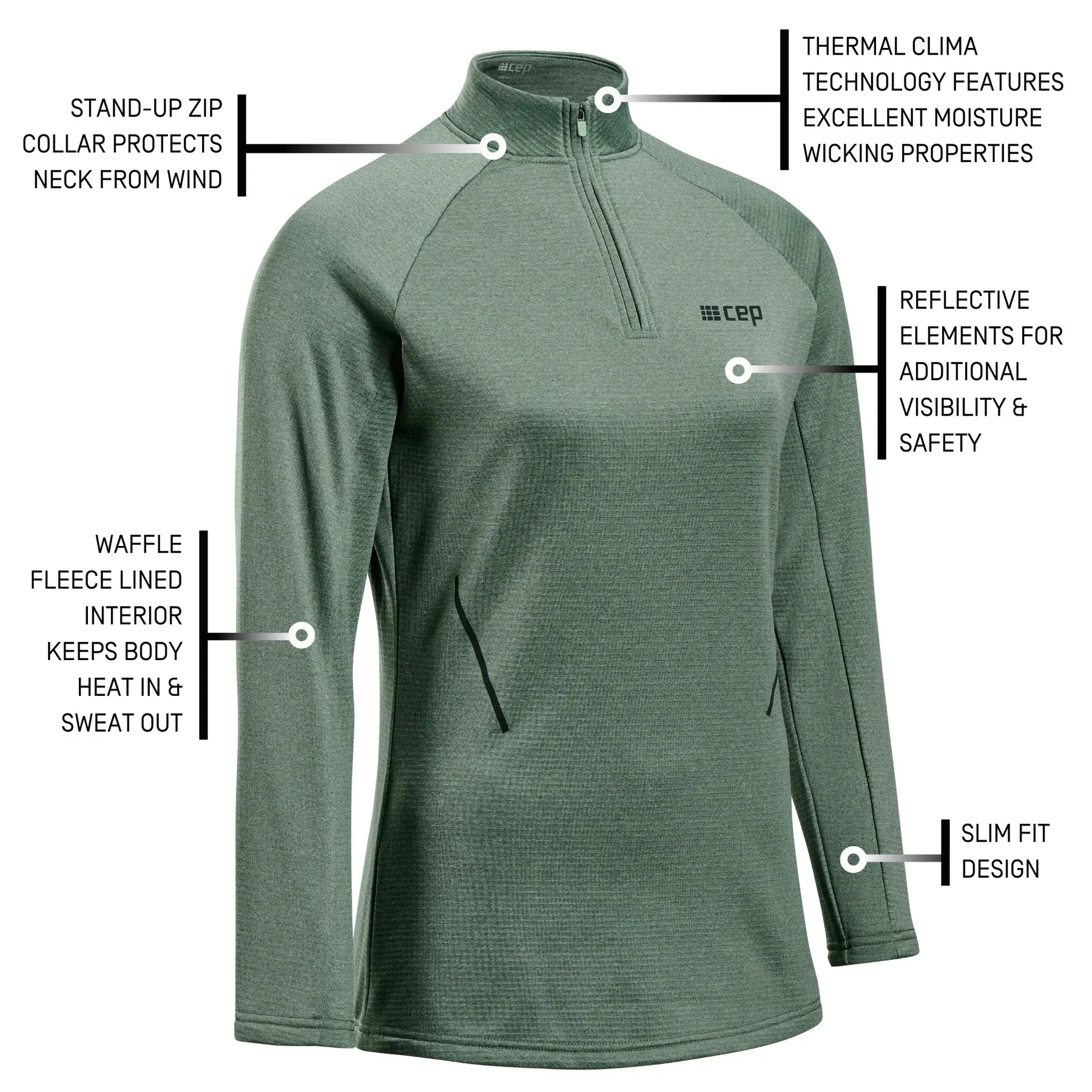 CEP | Cold Weather Quarter Zip Pullover | Women's | Green