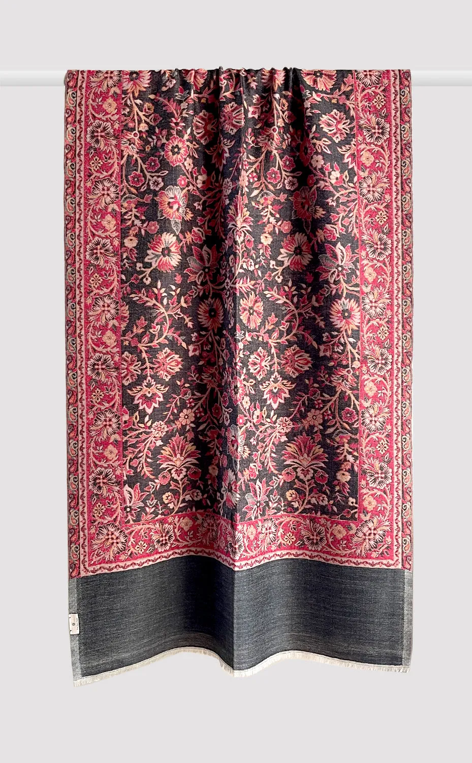 Charcoal Flora Reversible Kani Stole