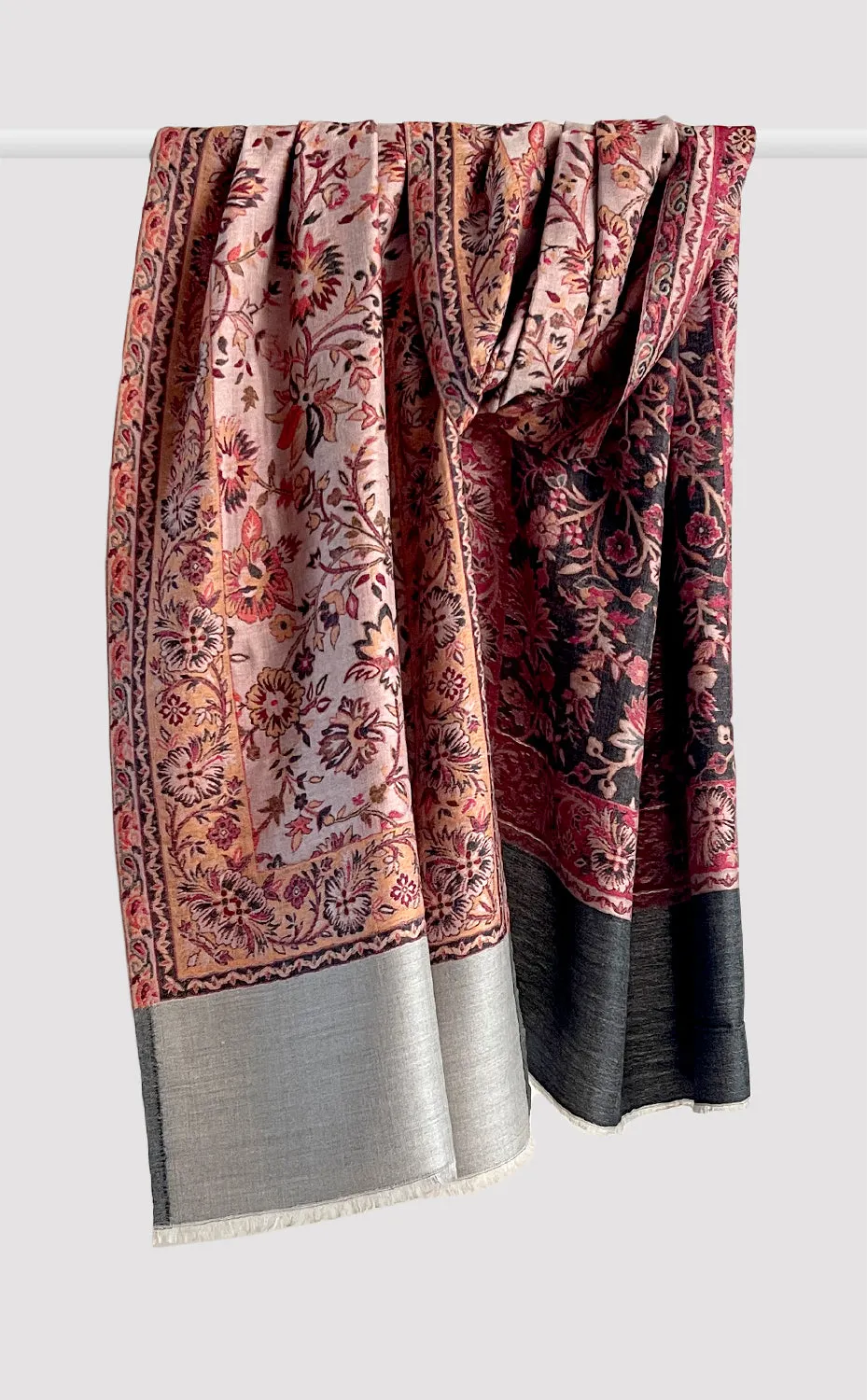 Charcoal Flora Reversible Kani Stole