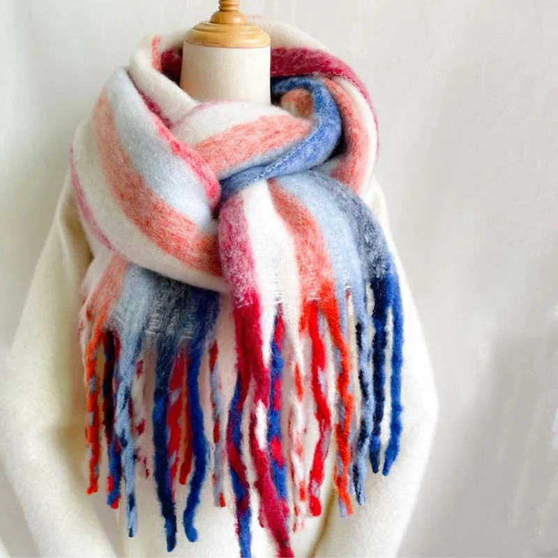Colorful Striped Warm Scarf