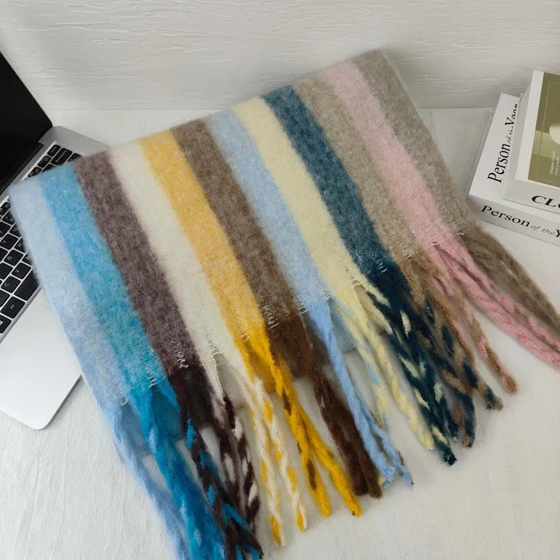 Colorful Striped Warm Scarf