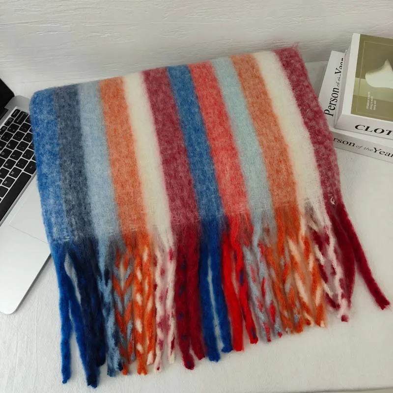Colorful Striped Warm Scarf