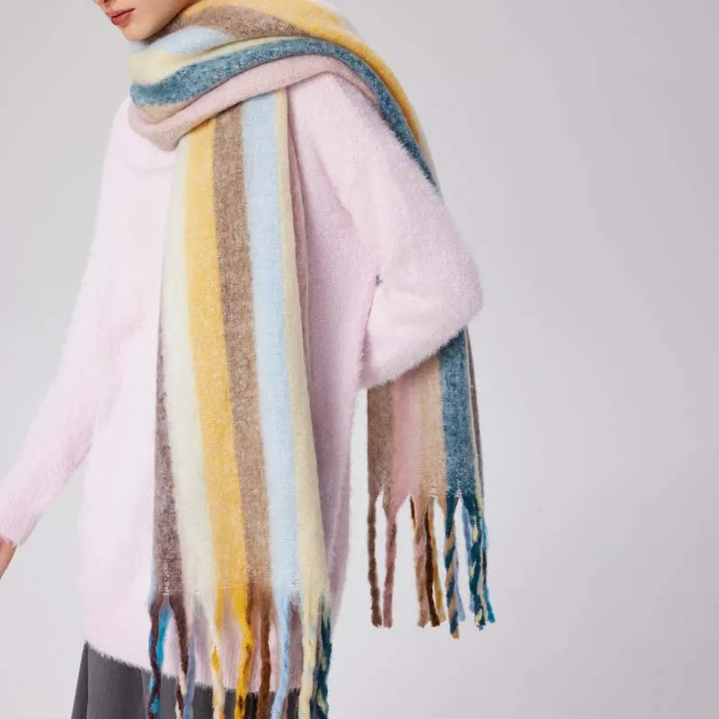 Colorful Striped Warm Scarf