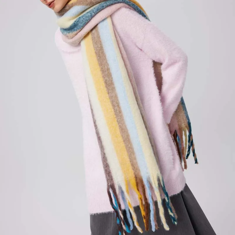 Colorful Striped Warm Scarf