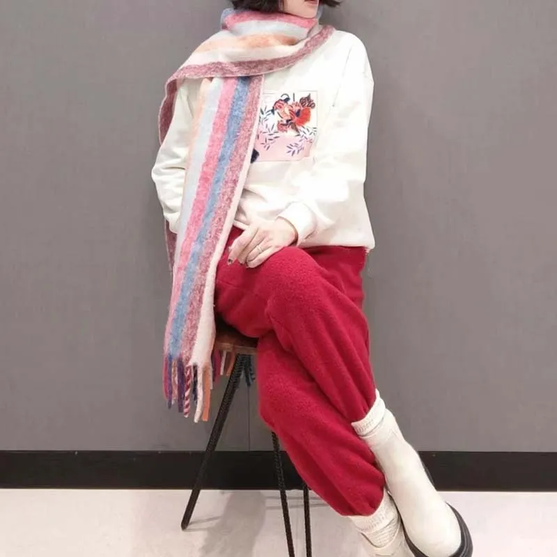 Colorful Striped Warm Scarf