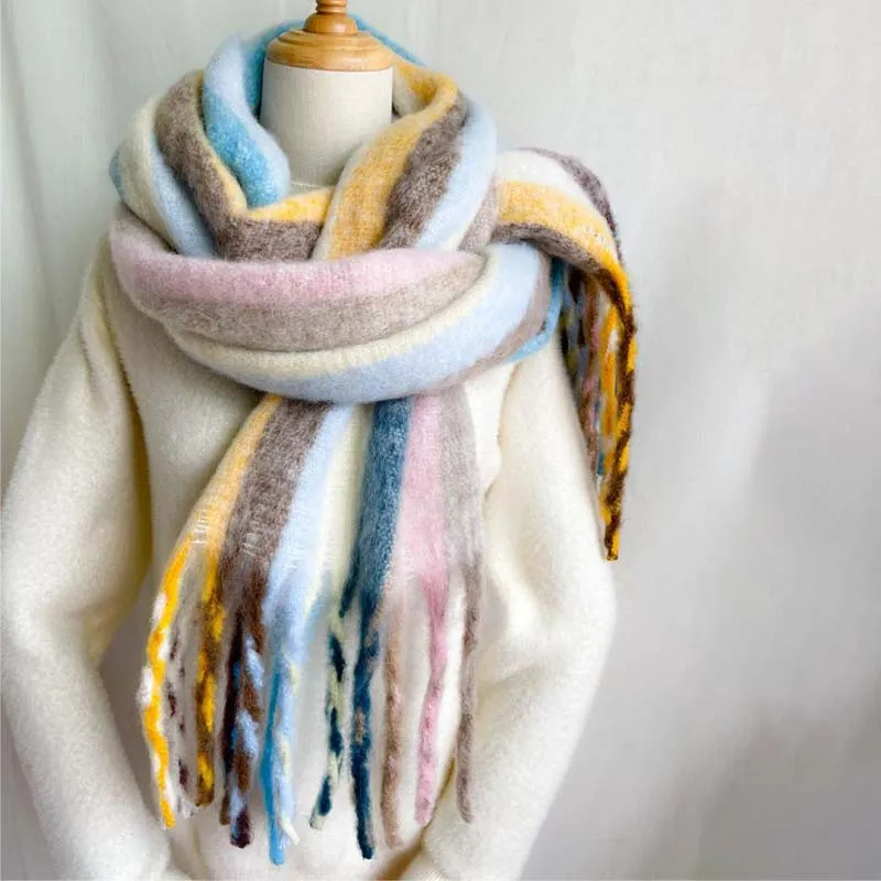 Colorful Striped Warm Scarf