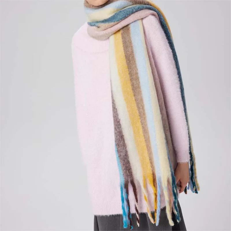Colorful Striped Warm Scarf
