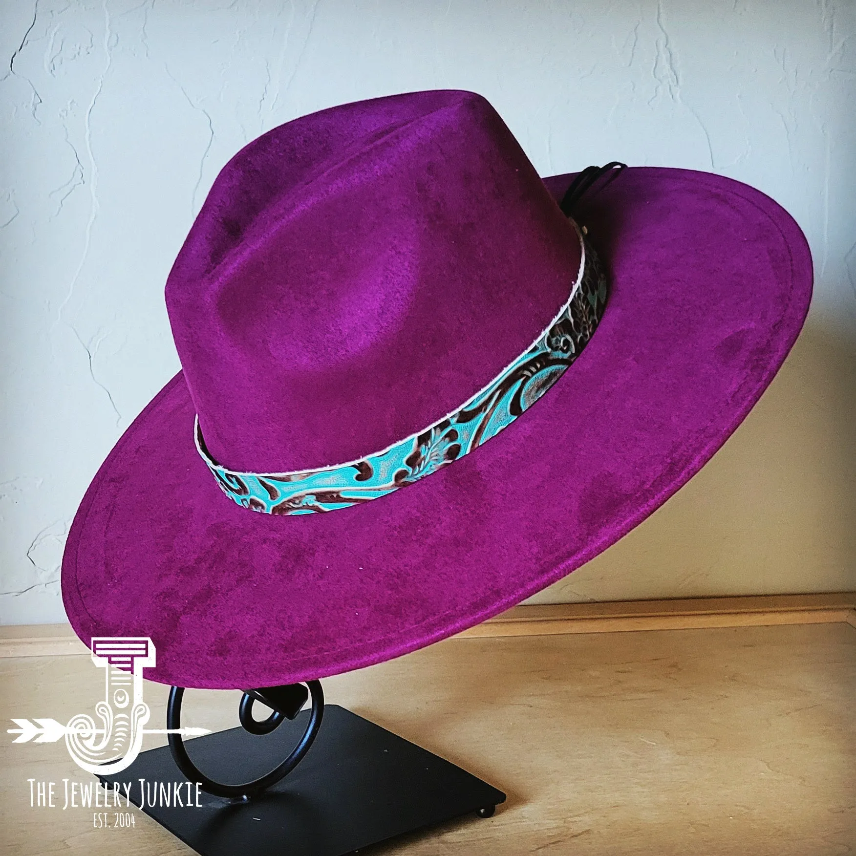 Cowboy Turquoise Western Leather Band w/ Choice of Boho Hat 984y