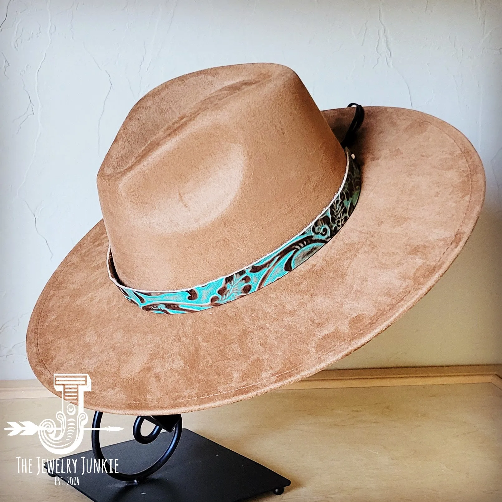 Cowboy Turquoise Western Leather Band w/ Choice of Boho Hat 984y