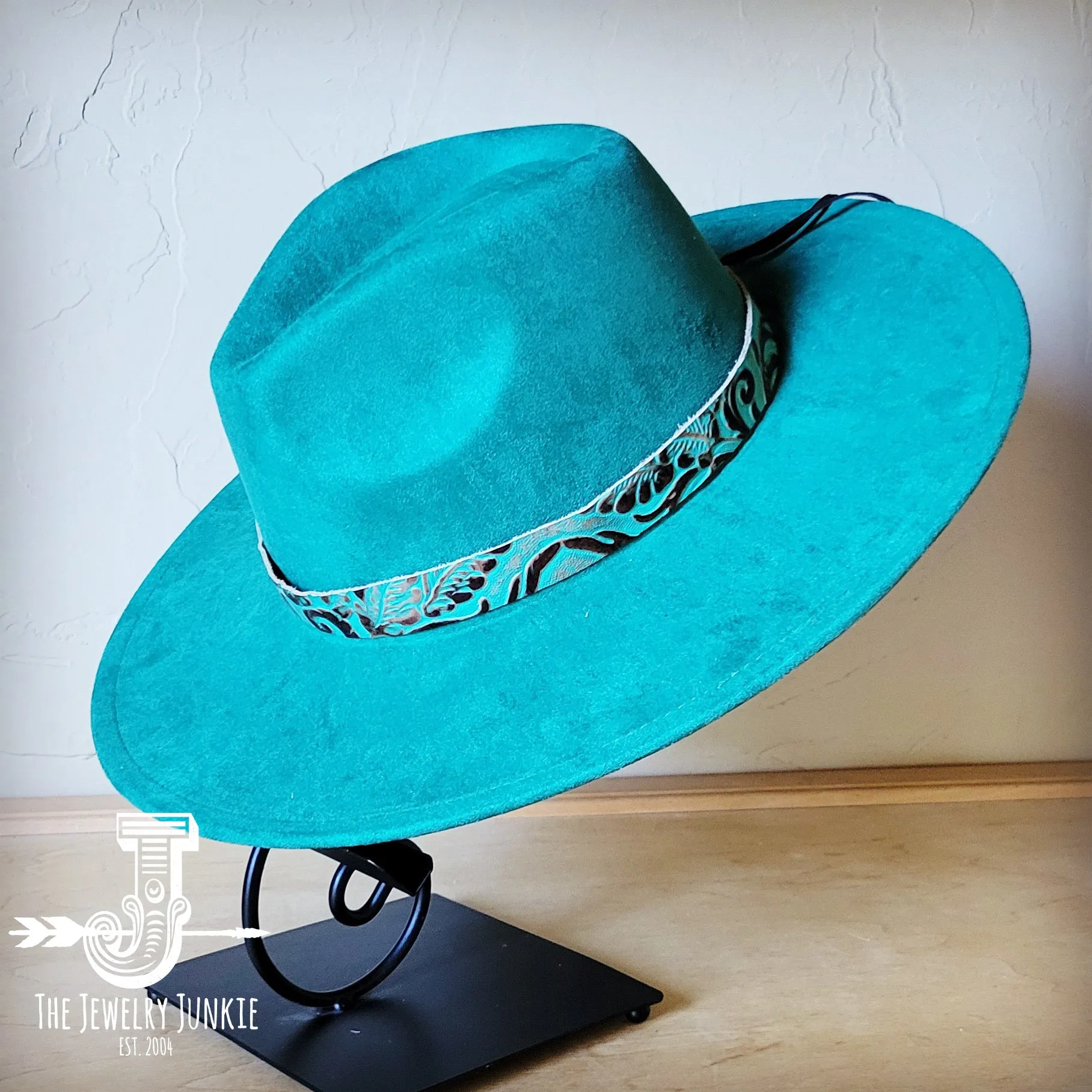 Cowboy Turquoise Western Leather Band w/ Choice of Boho Hat 984y