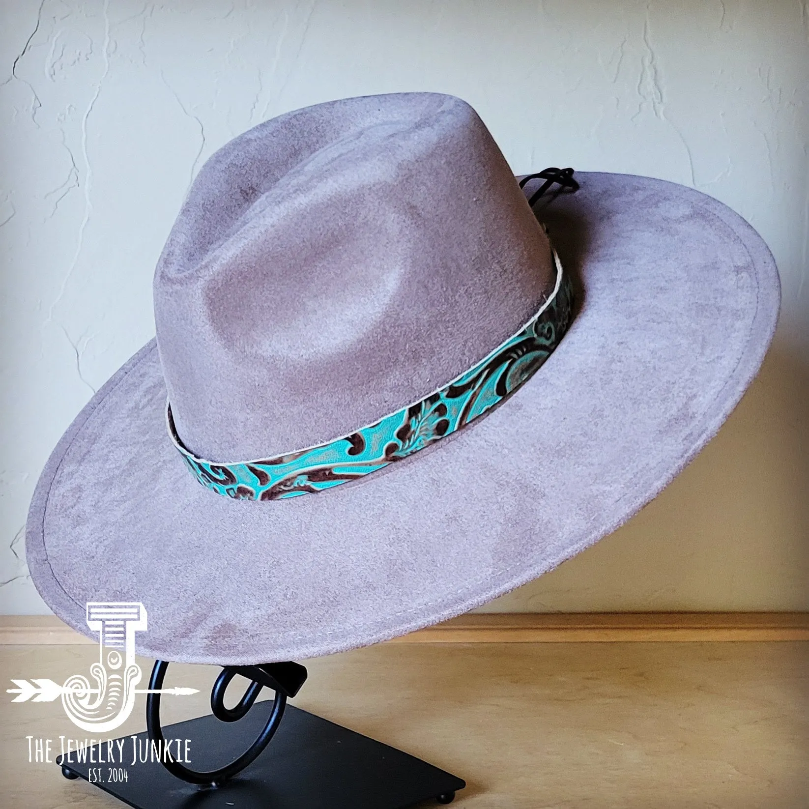 Cowboy Turquoise Western Leather Band w/ Choice of Boho Hat 984y