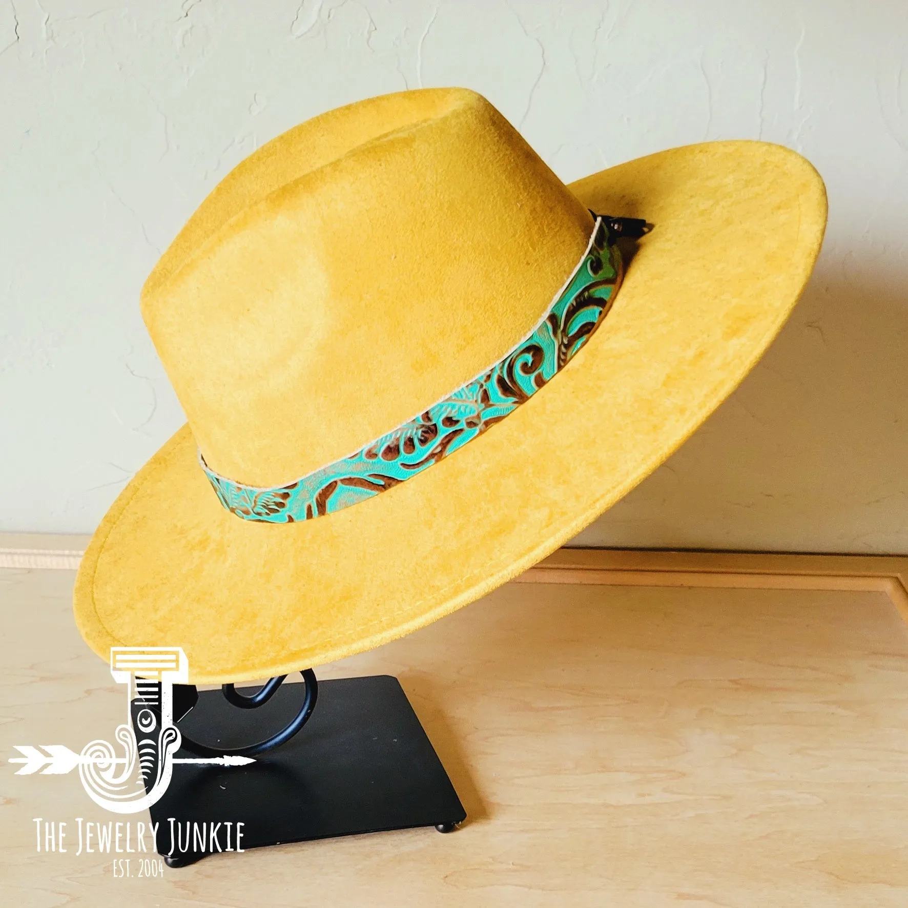 Cowboy Turquoise Western Leather Band w/ Choice of Boho Hat 984y