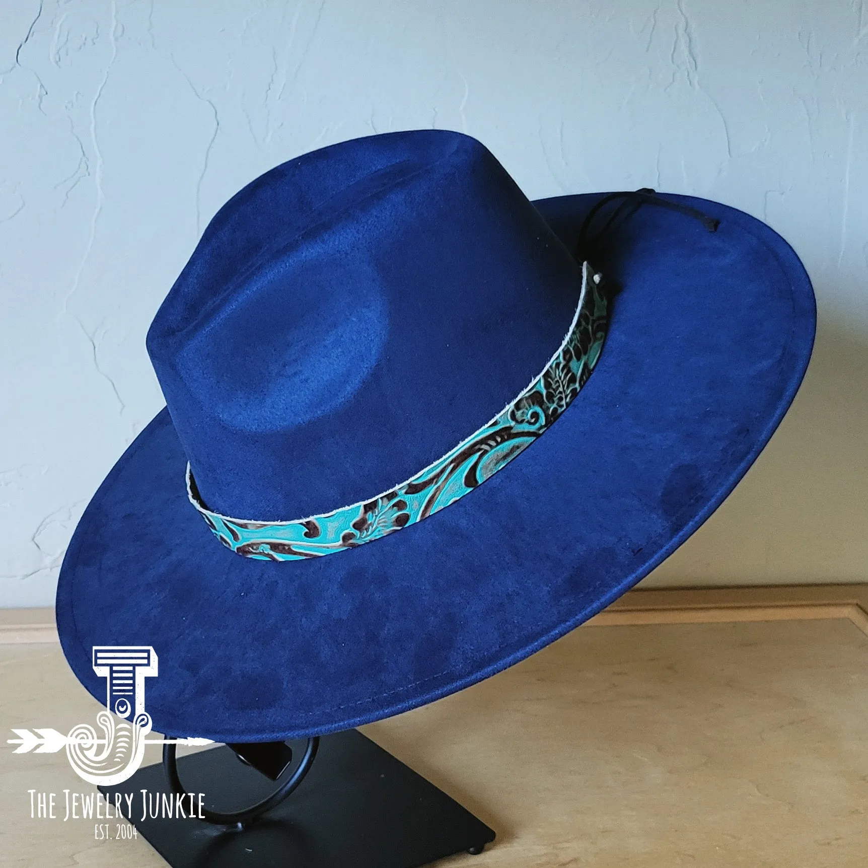 Cowboy Turquoise Western Leather Band w/ Choice of Boho Hat 984y