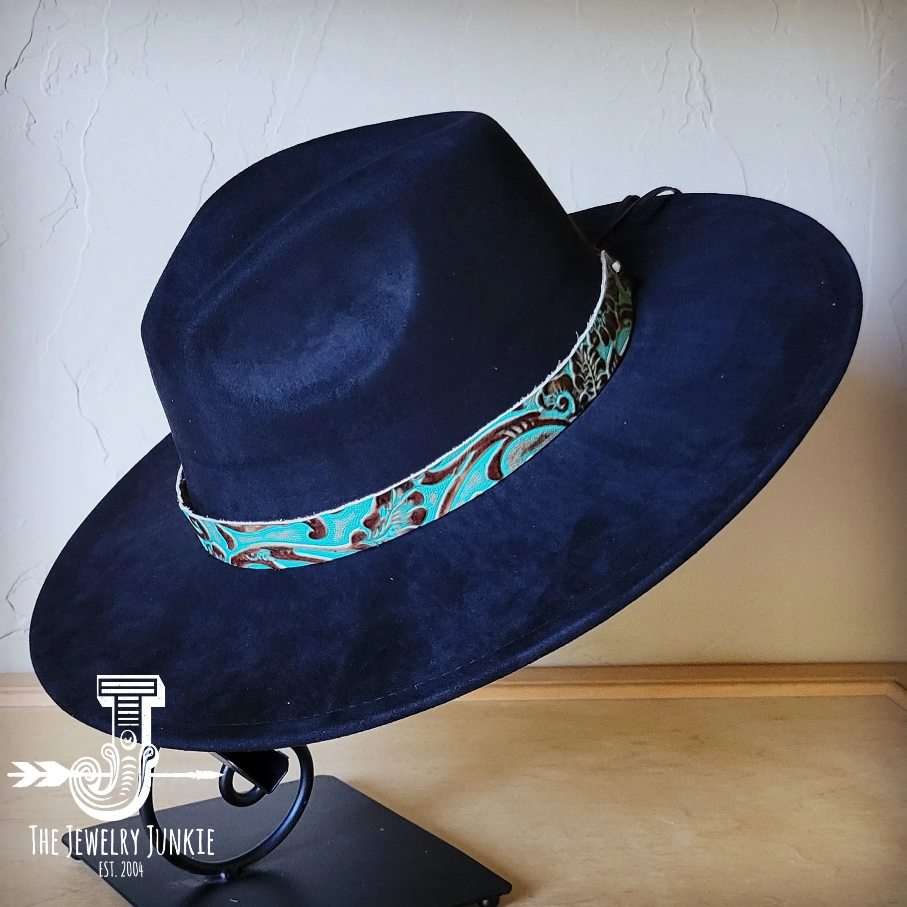 Cowboy Turquoise Western Leather Band w/ Choice of Boho Hat 984y