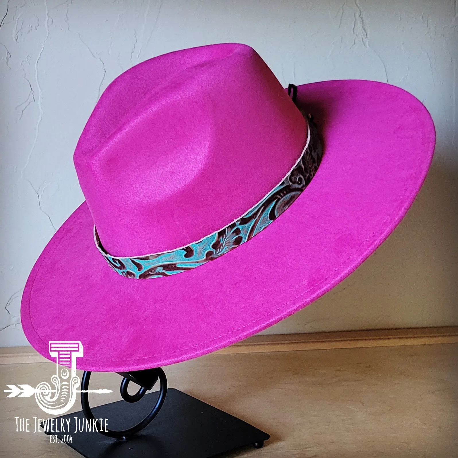 Cowboy Turquoise Western Leather Band w/ Choice of Boho Hat 984y