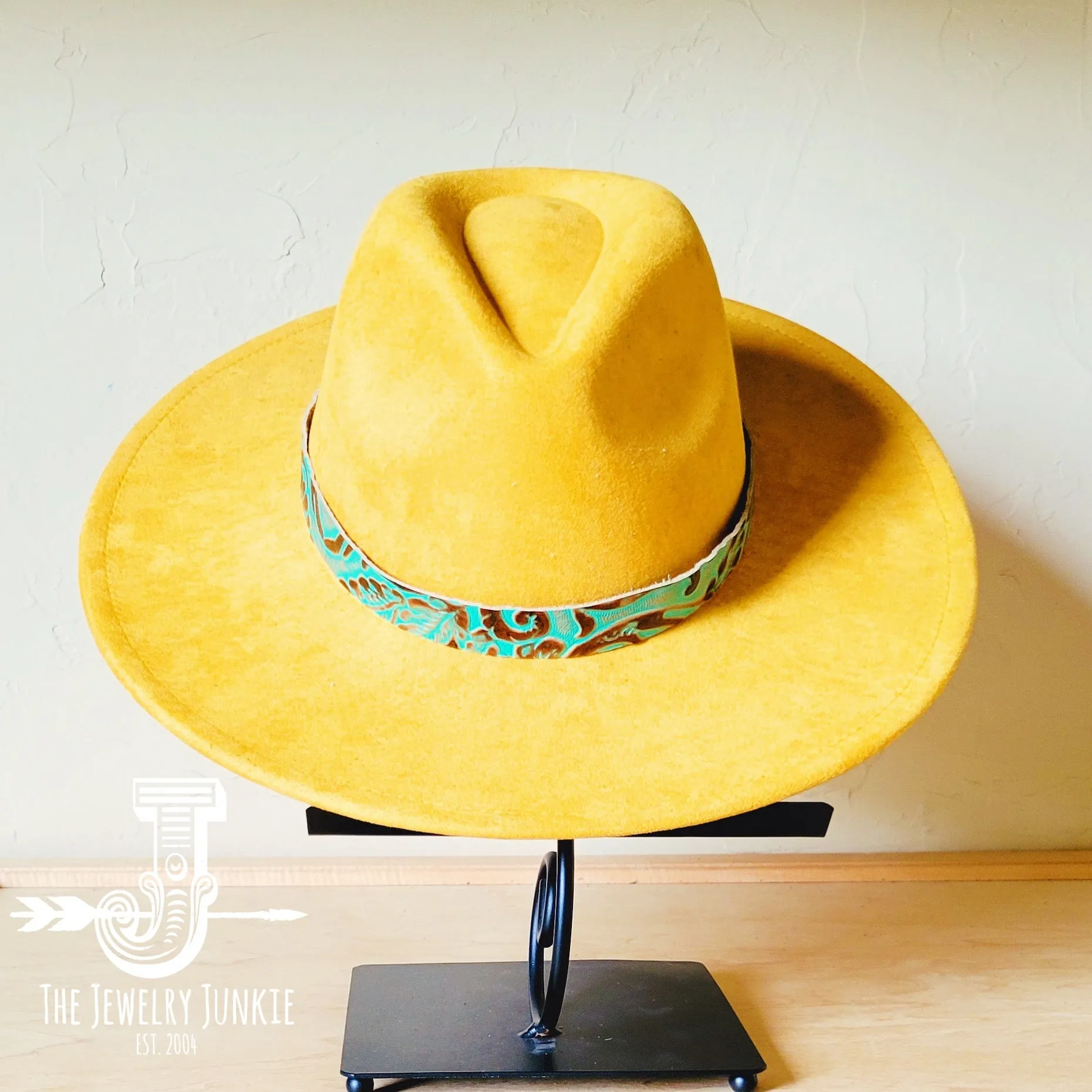 Cowboy Turquoise Western Leather Band w/ Choice of Boho Hat 984y