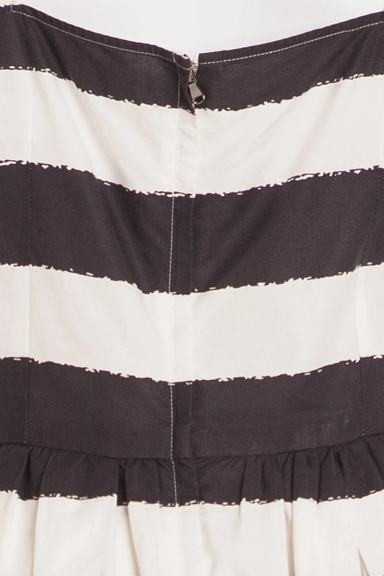 Dolce & Gabbana - Black and White Striped Cap Sleeve Dress - IT 42