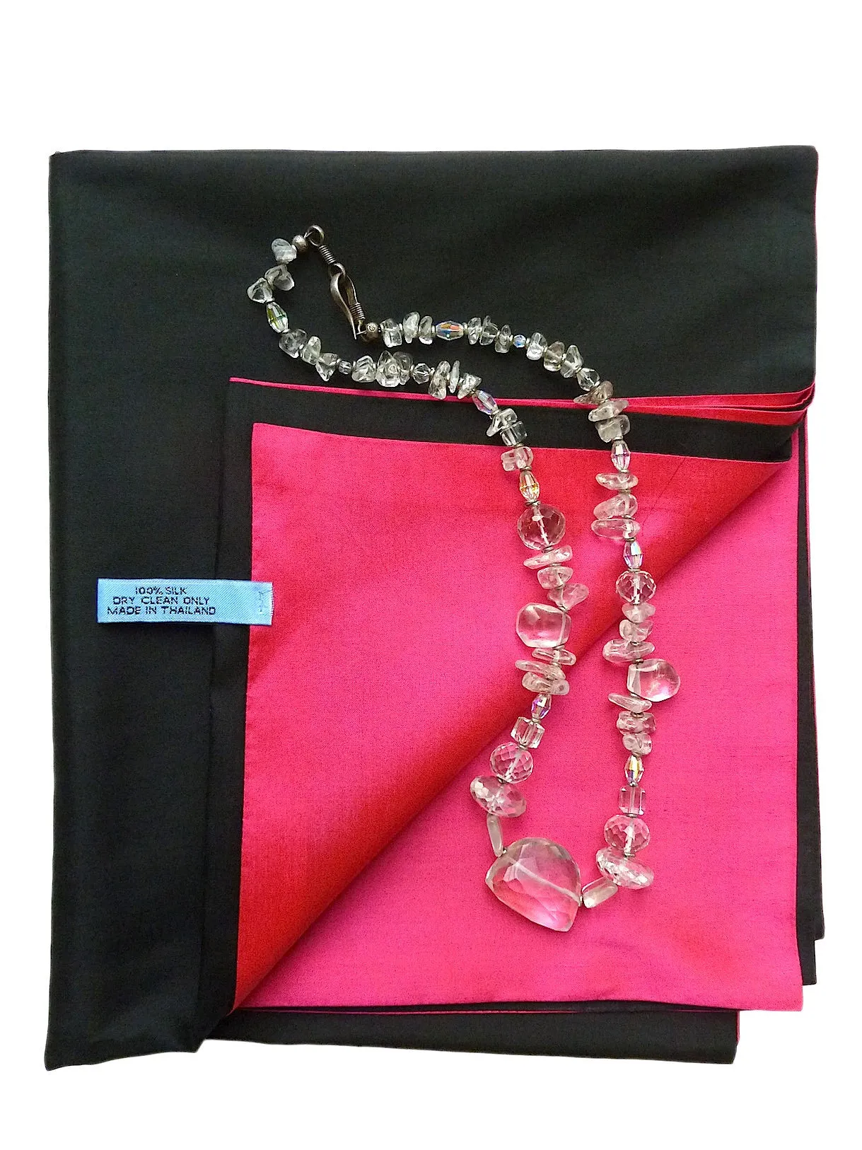 Double Sided Evening Shawl Black Pink