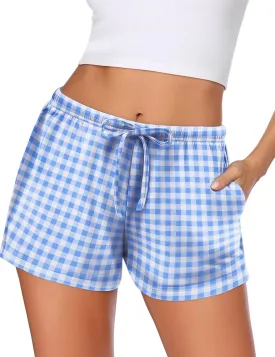 Ekouaer Women Pajama Shorts Comfy Lounge Bottom with Pockets Stretch Strip Sleepwear Drawstring Pj Bottoms Sleep Shorts