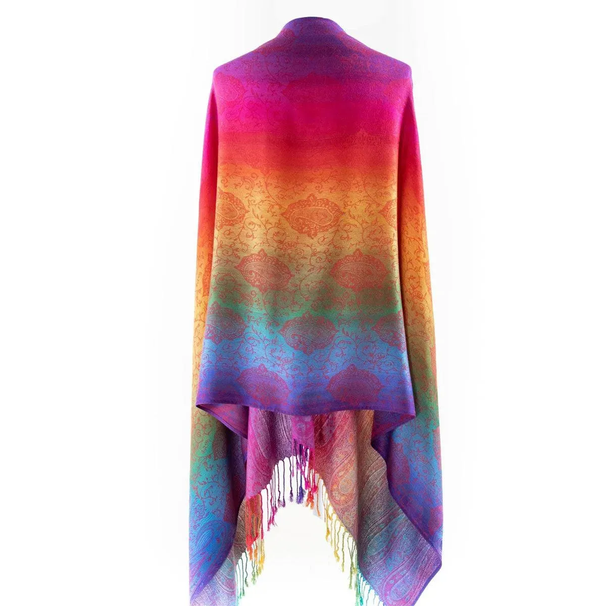Elegant Red and Multicolor Paisley Pashmina Scarf for Women: A Timeless Fashion Statement