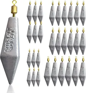 Fishing Weight Sinkers Kit, Triangle Bullet Lead Sinkers for Bass Catfish, Assorted Sizes 0.3oz-3oz, Lead Fishing Weights for Outdoor Fishing