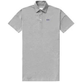 Flag Polo Boyfriend Dress Heather Grey