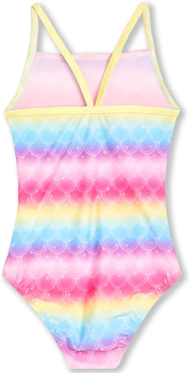 Girls Swimsuits One-Piece Bathing Suits Multicolor Kids Sport Summer Beach Swimwear for 2-10 Years Old