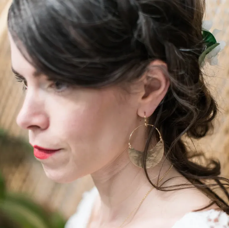 Gold Crescent Earrings