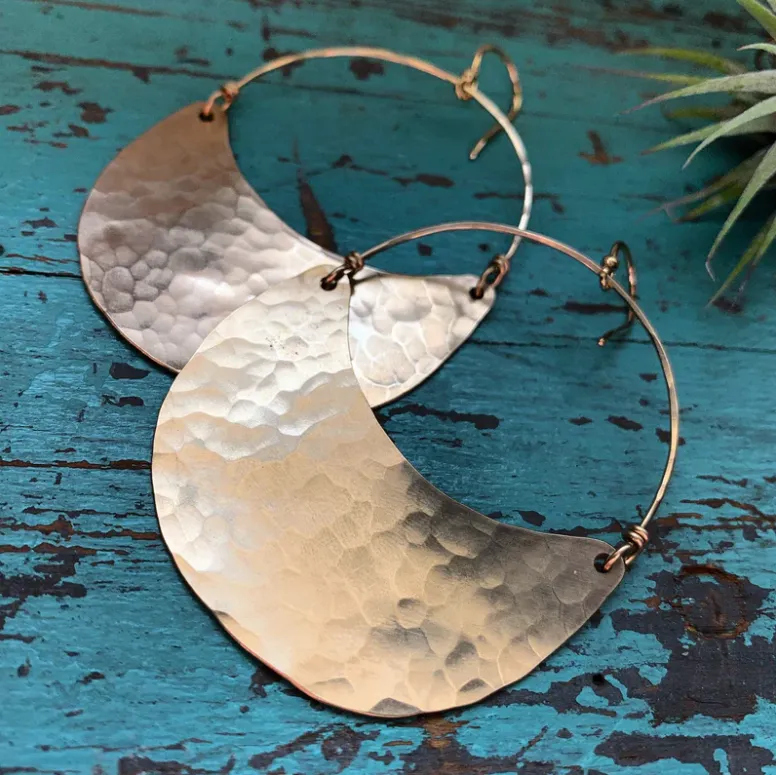 Gold Crescent Earrings