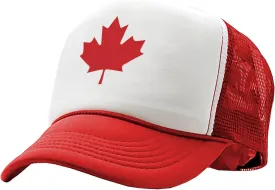 Gooder Tees - Canadian Maple Leaf - O Canada Patriot Pride - Vintage Retro Style Trucker Cap Hat