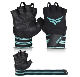 Gym Gloves for Men and Women, Gloves for Professional Weightlifting, Fitness Training and Workout (M (Fits 7.5-8 inches), Blue-Black)
