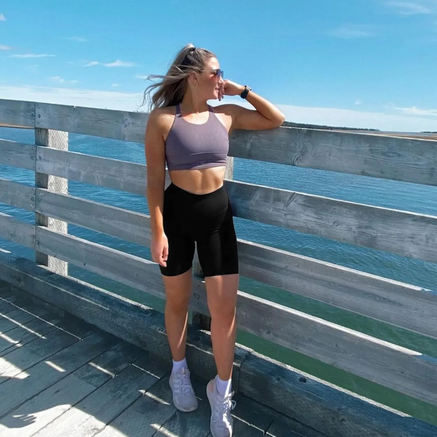 HIGHDAYS 5 Biker Shorts for Women - High Waist Tummy Control Stretch Spandex Workout Yoga Running Gym Underwear